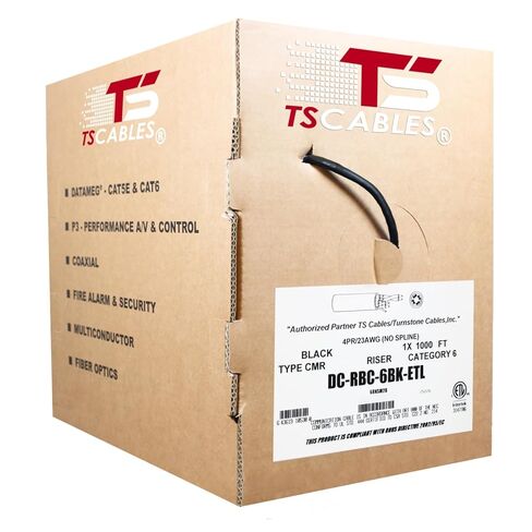 TSCables | Cat6 Riser (CMR) Bulk Ethernet Cable 1000ft, 23AWG Solid Bare Copper, 550MHz, PoE++ (4PPoE), High-Performance Network Cable, Unshielded Twisted Pair (UTP) (Blue, 1000ft) in Kuwait