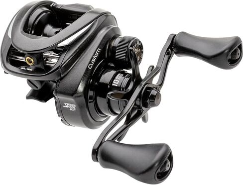 Lew’s Custom Baitcast Fishing Reel, 9+1 Bearings, Aluminum Frame and Sideplates, ParaMag RX Brake, Carbon Fiber Drag, Speed Gears, Black/Silver in Kuwait