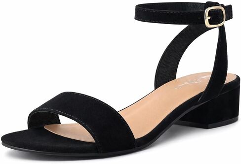 TruFox Open Toe Ankle Strap Low Block Heel Dress Sandal in Kuwait