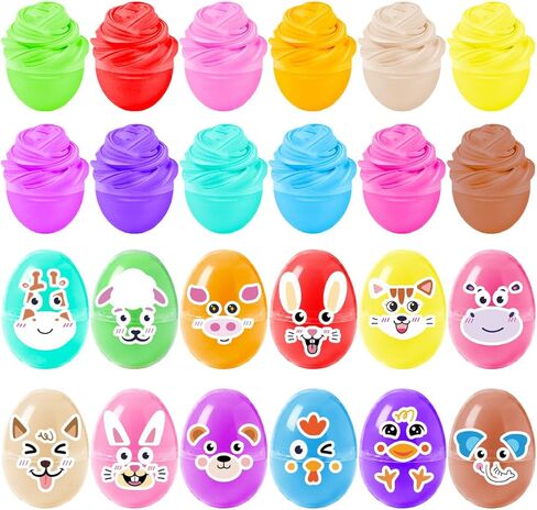 24pcs Prefilled Easter Eggs with Butter Slime, Stuffers Non-Sticky Putty Slime for Kids Easter Fillers Hunt Classroom Prize in Saudi Arabia