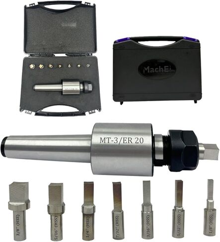 MACHEL MT2 Shank Rotary Broach مع محول ER16 ومجموعة من 7 Broaches مربع لتطبيقات الآلات متعددة الاستخدامات in Kuwait