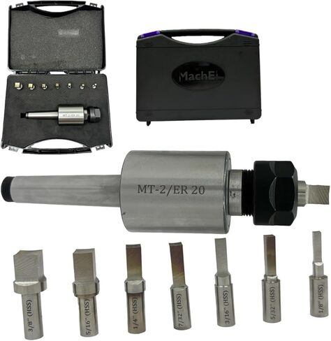 MACHEL MT2 Shank Rotary Broach مع محول ER16 ومجموعة من 7 Broaches مربع لتطبيقات الآلات متعددة الاستخدامات in Kuwait