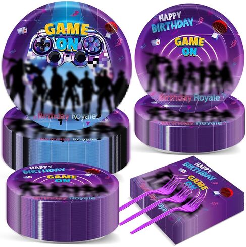 200Pcs Miner Party Decorations Gamer Party Supplies Video Game Birthday Plates and Napkins for Mining Craft Theme Disposable Tableware Set Baby Shower Birthday Decor, 50 Guests in Kuwait