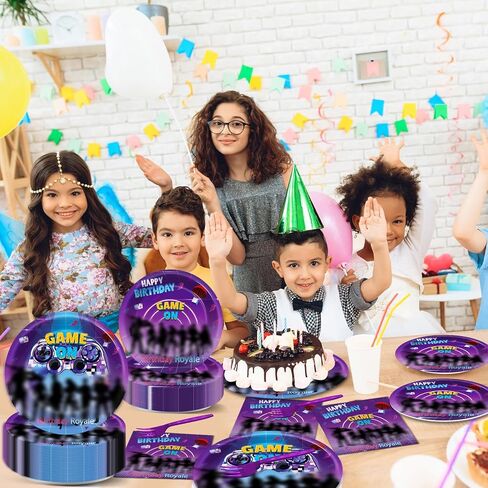 200Pcs Miner Party Decorations Gamer Party Supplies Video Game Birthday Plates and Napkins for Mining Craft Theme Disposable Tableware Set Baby Shower Birthday Decor, 50 Guests in Kuwait