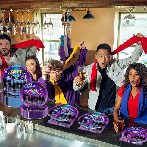 200Pcs Miner Party Decorations Gamer Party Supplies Video Game Birthday Plates and Napkins for Mining Craft Theme Disposable Tableware Set Baby Shower Birthday Decor, 50 Guests in Kuwait