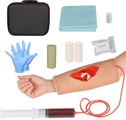 Open Fracture Wound Packing Trainer, Wound Dressing Training Model, Stop The Bleed Training Kit for Meidcal Education, Third in Saudi Arabia