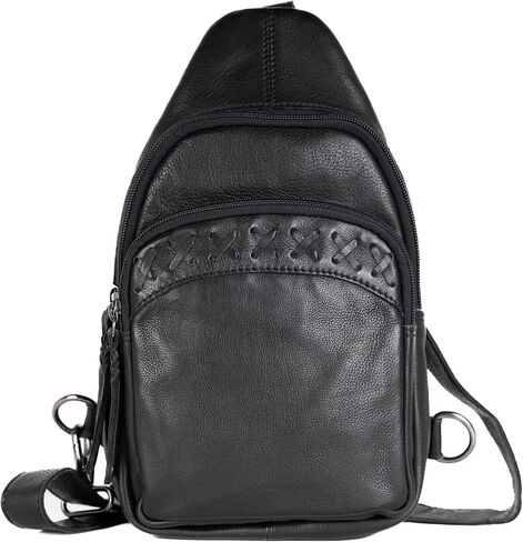 Taylor Leather Unisex Tactical Gun Holster Sling Backpack - Medium Frame Handgun -Two concealment pockets with Locking Zippers and Universal Holster (Black) - 7" L x 12" H x 3.5 D in Kuwait