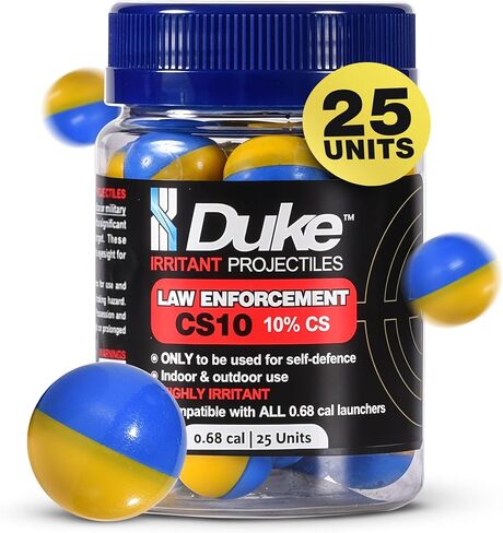 Duke LE CS10 Irritant Projectiles-Non Lethal Gun, 68 Caliber Pepper Balls for Self Defense, Non Lethal Self Defense Weapons, Compatible w/Pepper Ball Launchers for Home & Personal Protection- 7 Count in Saudi Arabia
