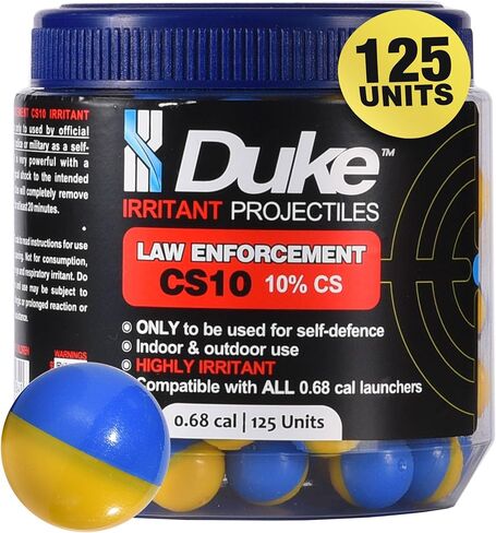 Duke LE CS10 Irritant Projectiles-Non Lethal Gun, 68 Caliber Pepper Balls for Self Defense, Non Lethal Self Defense Weapons, Compatible w/Pepper Ball Launchers for Home & Personal Protection- 7 Count in Saudi Arabia