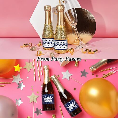 50 Pieces Prom 2025 Decorations Prom Water Bottle Labels Sticker Graduation Water Bottle Labels Class of 2025 Label Sticker Wrapper for High School (Black Sliver) in Kuwait