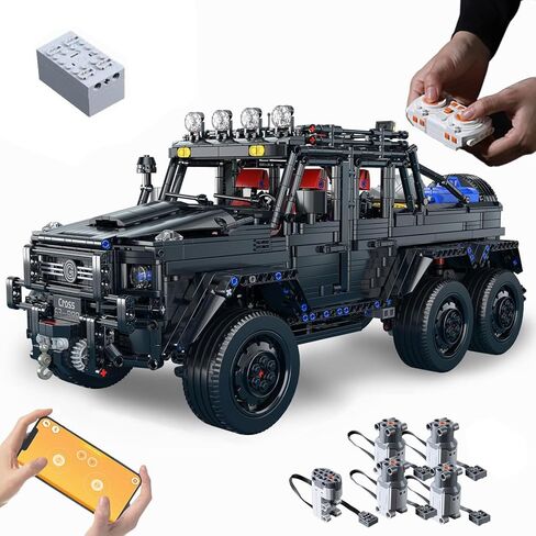 Jeep Wrangler 1:8 Pickup Truck Building Set,Technical Car Toys with 3-Speed Gearbox & Switchable Off Road/Urban Modes MOC Model Vehicle Birthday Gifts for Adults,Boys,Men,Teens 14+(3224 PCS) in Kuwait