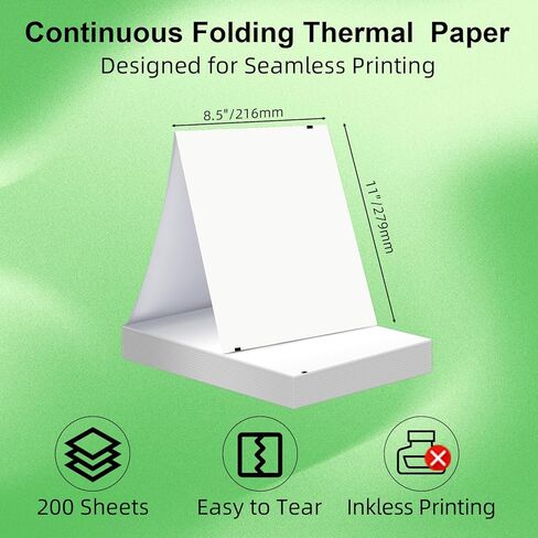 Bagana US Letter Thermal Printer Paper 8.5 x 11 Inch 4 Rolls Multipurpose Inkless Rolled Thermal Printing Paper Compatible with Letter Portable Printer in Kuwait