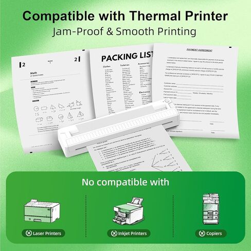 Bagana US Letter Thermal Printer Paper 8.5 x 11 Inch 4 Rolls Multipurpose Inkless Rolled Thermal Printing Paper Compatible with Letter Portable Printer in Kuwait