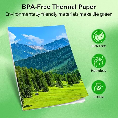 Bagana US Letter Thermal Printer Paper 8.5 x 11 Inch 4 Rolls Multipurpose Inkless Rolled Thermal Printing Paper Compatible with Letter Portable Printer in Kuwait