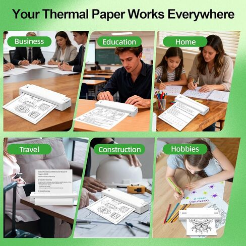 Bagana US Letter Thermal Printer Paper 8.5 x 11 Inch 4 Rolls Multipurpose Inkless Rolled Thermal Printing Paper Compatible with Letter Portable Printer in Kuwait