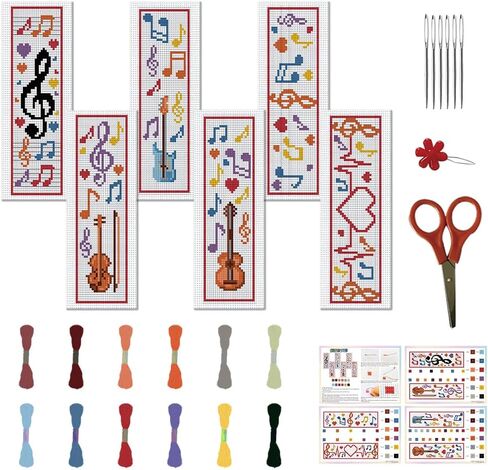 FREEBLOSS 6 Set Cross Stitch Bookmark Kit Cross Stitch Kit Castle Stamped Embroidery Bookmark with Instruction Cross Stitch Kits for Adults DIY Bookmark Kit 8.66''x3.15'' in Kuwait