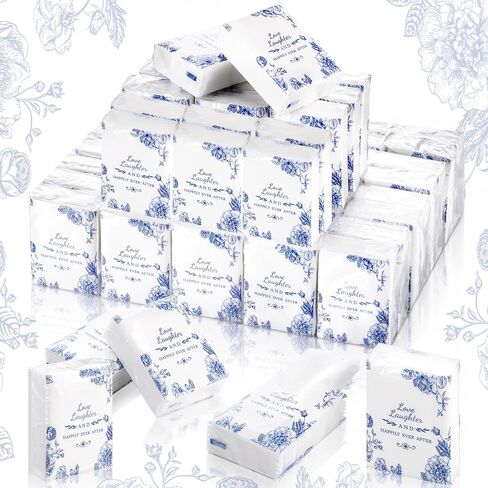 50 Bulks Wedding Facial Tissues Items for Wedding Welcome Bags Pocket Facial Tissues Mini Tissues Wedding Favors for Guests 3 Ply Travel Tissue Packs for Wedding Celebration Party Ceremony Graduation in Kuwait