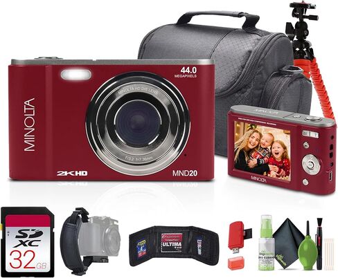 Minolta MND20 44MP / 2.7K Quad HD Digital Camera (Magenta) + Accessories in Kuwait