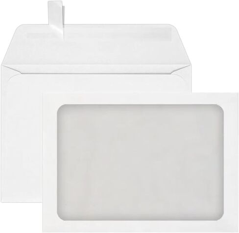 LUXPaper A7 Full Face Window Envelopes | Peel & Press | 5 1/4" x 7 1/4" | Grocery Bag Brown | 70lb. Text | 50 Qty in Kuwait