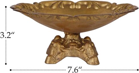 NIKKY HOME Rustic French Jewelry Tray Decorative Border Trinket Dish Vintage Ring Holder Bowl for Bracelet Earring Necklace Organizer Metal Display Plate Handmade Gift for Women Girl, White in Kuwait