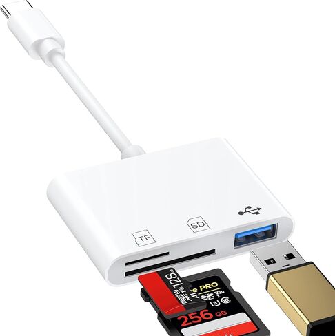 USB C SD Card Reader, USB-C to SD Card for iPhone 15 16/iPad/Mac/Laptop, USBC/Type C Dual Memory Card Adapter for Apple iPhone 16 15, iPad Pro Air Mini, MacBook Pro Air,for Samsung Galaxy,MicroSD in Kuwait