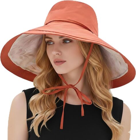 HUAMULAN Wide Brim Women Summer Sun Floppy Hat Beach Bucket Fishing Hats Reversible Packable Outdoor UV Protection in Kuwait