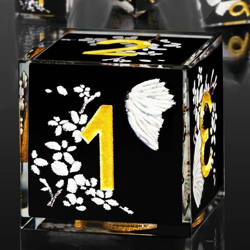 DND Resin Dice Dragon Eye Liquid Core Dice Set Sharp Edged Dice Set with Box, Dungeons and Dragons Polyhedral Dice, D&D RPG Role Playing Games (Bluish Red) in Kuwait