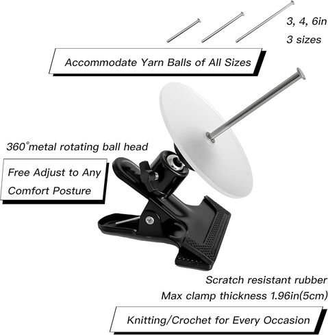 حامل مقطع الغزل الدوار العالمي - | على الركاب للذهاب | السككين كبير الإقامة | الحفاظ على الغزل منظمة وخالية من التشابك | 360 ° قابل للتعديل | مجموعة خالية من الأدوات | إصدارات صامتة ودوران in Kuwait
