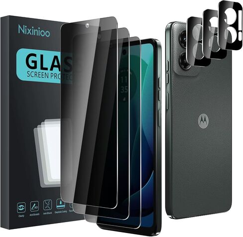 3 حزمة شاشة شاشة الخصوصية لـ Motorola Moto G 5G 2024 مع حامي عدسة الكاميرا 3 حزمة ، ومكافحة الفقاءات الزجاجية المضادة للتجس in Kuwait