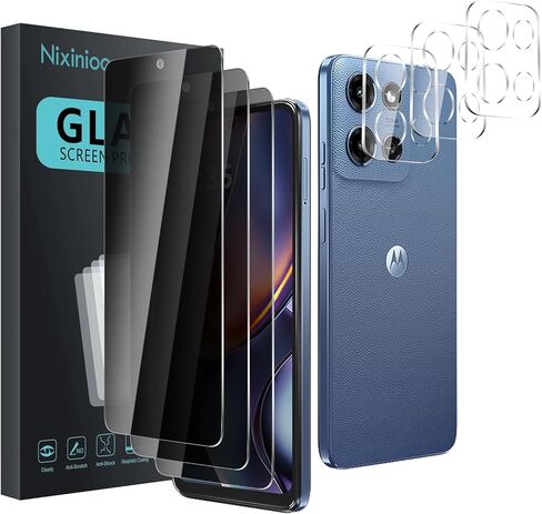3 Pack Privacy Screen Protector for Motorola Moto G 5G 2024 With 3 Pack Camera Lens Protector, Anti Spy Tempered Glass Film, 9H Hardness, Black Protector, Anti-Scratch, Bubble Free in Saudi Arabia