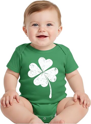 TSTARS First St. Patrick's Day Outfit - Irish Lucky Clover Short Sleeve Bodysuit for Baby Boys & Girls in Saudi Arabia