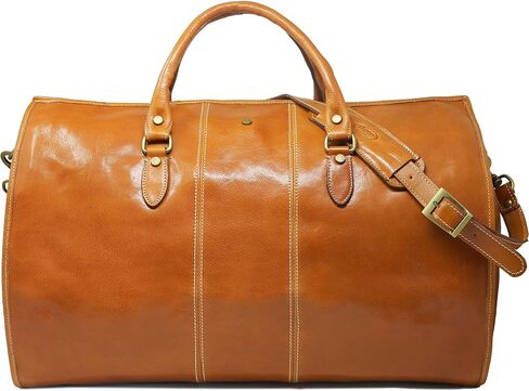حقيبة سفر Floto Venezia Garment Duffle من الجلد البني المحبب بالكامل in Kuwait