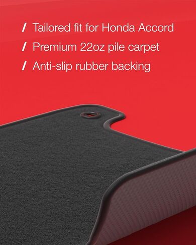 Floor Mats for Honda Civic 2016-2021 - Custom 3D Fit for Civic 10th Gen Hatchback Coupe Sedan - 1st and 2nd Row Set - 22oz Heavy Duty Carpet Mat - Anti-Slip Rubber - All Weather Car Liner Accessories in Kuwait