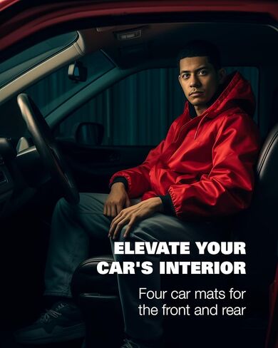 Floor Mats for Honda Civic 2016-2021 - Custom 3D Fit for Civic 10th Gen Hatchback Coupe Sedan - 1st and 2nd Row Set - 22oz Heavy Duty Carpet Mat - Anti-Slip Rubber - All Weather Car Liner Accessories in Kuwait