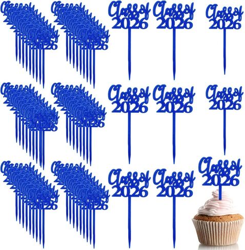 Boao 100 قطعة فئة من 2025 Cupcake Topcake Topcake التخرج من الكيك تختار زخارف التخرج مستلزمات الحفلات (أسود) in Kuwait