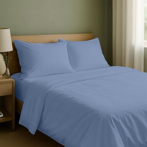 California Design Den Queen Sheet Set - Natural 100% Cotton Sheets Queen Size Bed Set with Deep Pockets, Soft Sateen Weave, Breathable, Cooling and Durable Bedding - White in Kuwait