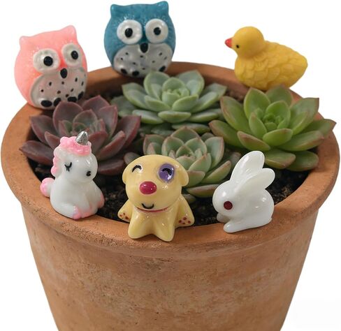 EMiEN 31 Pieces Mini Animals Miniature Ornament Kits,Tiny Figurines,Fairy Garden Animals for Fairy Garden,Dollhouse,Plant Pots,Bonsai Craft Decor in Kuwait