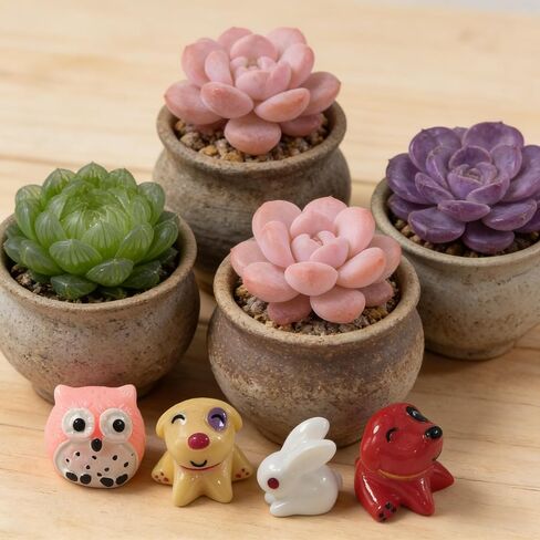 EMiEN 31 Pieces Mini Animals Miniature Ornament Kits,Tiny Figurines,Fairy Garden Animals for Fairy Garden,Dollhouse,Plant Pots,Bonsai Craft Decor in Kuwait
