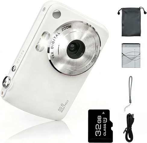 Digital Camera, FHD 1080P Cameras for Kids, Digital Point and Shoot Camera with 16X Zoom Anti Shake, Compact Small Cameras Gift for Boys Girls Kids, Black in Saudi Arabia