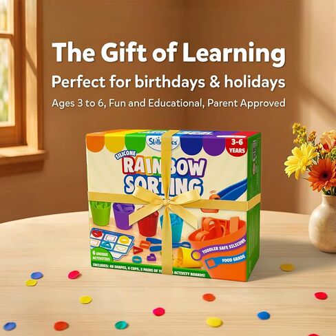 Skillmatics Silicone Rainbow Sorting Game - Learning & Educational Toy, Sorting, Counting & Sequencing Skills, Gift for Toddlers & Preschoolers Ages 3, 4, 5, 6 in Kuwait