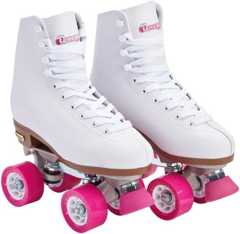 CHICAGO Skates Premium White Quad Roller Skates for Girls and Women Beginners Classic Adjustable High-Top Design for Indoor or Outdoor Skates and Roller Derby in Kuwait
