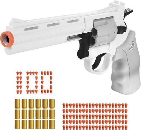 Revolver Toy Gun with 100 Soft Bullets,Gun Fidget Toy,Christmas Birthday Gifts for Boys Kids Adult Age 8+(Black) in Saudi Arabia