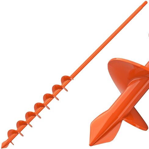 Threaded Auger Drill Bit Pro, 3.5''x32'' Garden Earth Auger with Self-Tapping Screw & Reinforced Weld, 3MM Heavy Duty Spiral Drill Bit for Drill,for Bulbs Flowers Plants Post Hole Digger in Kuwait