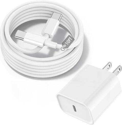 iPhone Fast Charger, [MFi Certified] 20W USB C Fast Charger Block with 10FT Type-C to Lightning Cable, Super Fast Charging Compatible with iPhone 14/13/13 Pro/12/12 Pro/12 Pro Max/11/Xs Max/XR/X in Saudi Arabia