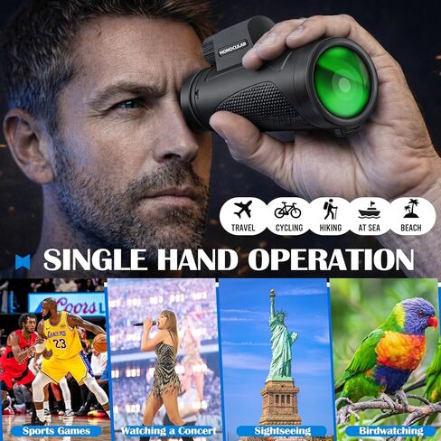 80x100 Monocular Telescope High Powered for Smartphone High Definition Monoculars for Adults with Adapter/Tripod for Bird Watching Camping Hiking Hunting Traveling Outdoor Wildlife-2025 Update in Kuwait