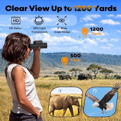 80x100 Monocular Telescope High Powered for Smartphone High Definition Monoculars for Adults with Adapter/Tripod for Bird Watching Camping Hiking Hunting Traveling Outdoor Wildlife-2025 Update in Kuwait