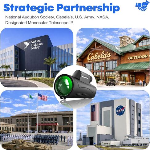 80x100 Monocular Telescope High Powered for Smartphone High Definition Monoculars for Adults with Adapter/Tripod for Bird Watching Camping Hiking Hunting Traveling Outdoor Wildlife-2025 Update in Kuwait