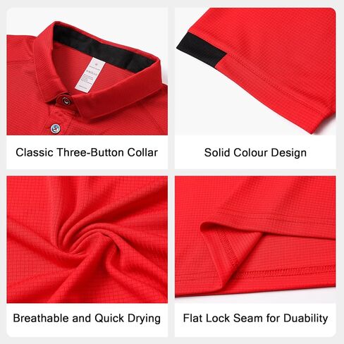 HUAKANG 3 Pack Mens Polo Shirts Short Sleeve Sport Golf Tennis T Shirt Quick Dry Athletic Workout Polo Shirts in Saudi Arabia