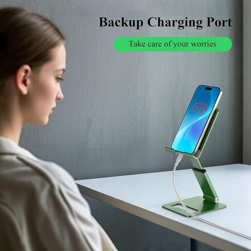 Minthouz Phone Stand, Extendable & Foldable Mobile Phone Stand, Angle/Height Adjustable Phone Holder Compatible with iPhone 16 15 14 13 Pro Max and More 4.7"-7.9" Phones-Pink in Kuwait