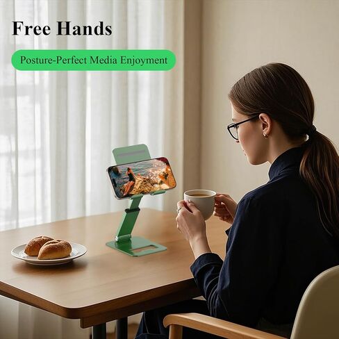 Minthouz Phone Stand, Extendable & Foldable Mobile Phone Stand, Angle/Height Adjustable Phone Holder Compatible with iPhone 16 15 14 13 Pro Max and More 4.7"-7.9" Phones-Pink in Kuwait